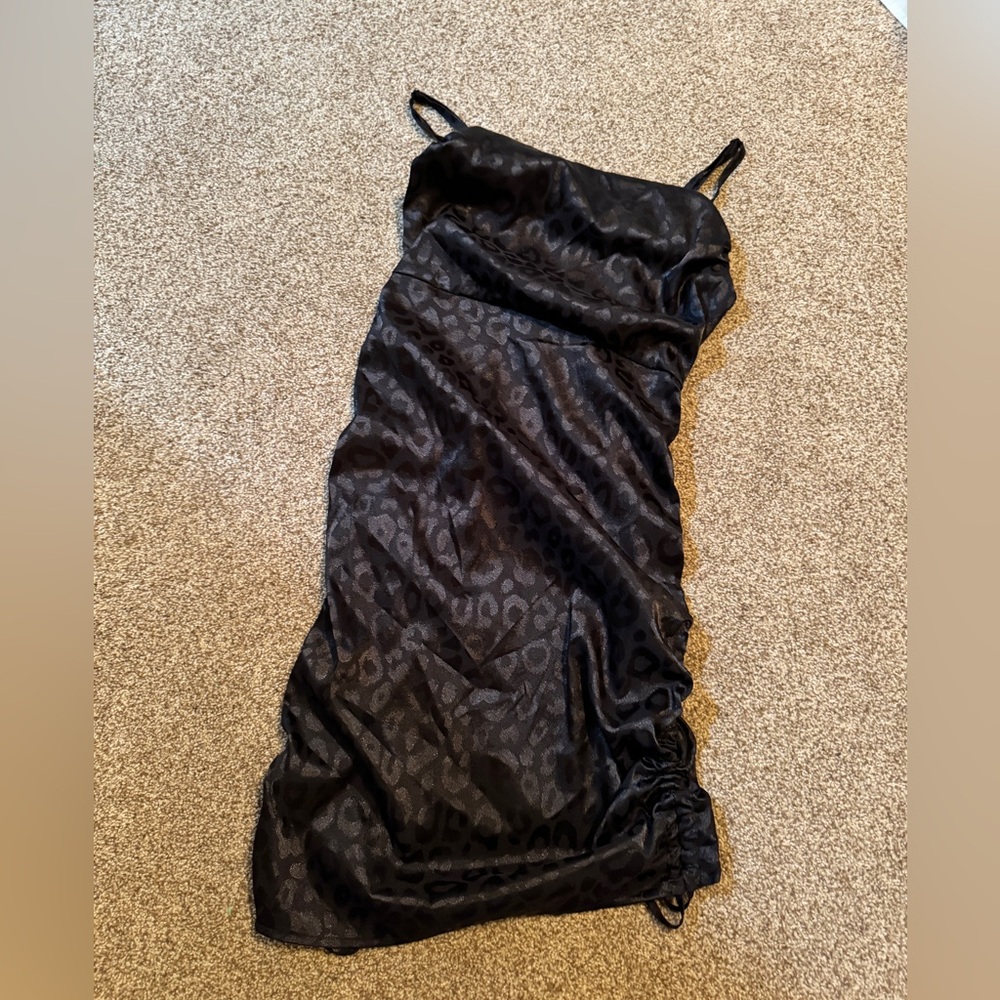 Satin cheetah print target dress